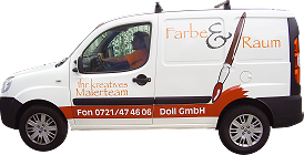 <strong>PKW-Beschriftung: </strong><br />Farbe & Raum, Doll GmbH